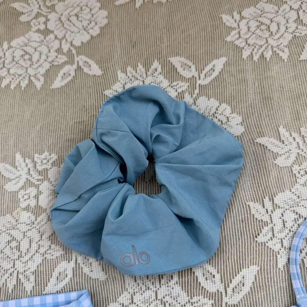 Rare Alo Yoga Blue Gingham Matching Set Size Small